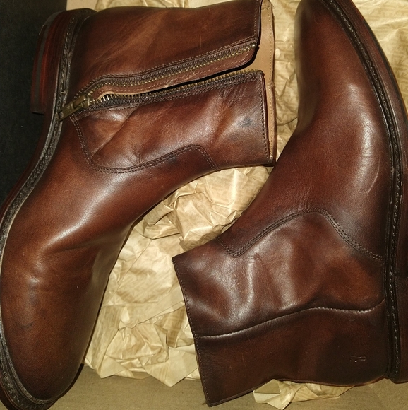 Frye Paul Inside Zip Shoes in Cognac Size 8 - Picture 7 of 10